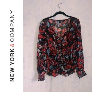 New York & Company Sheer Blouse